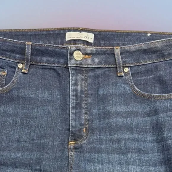 LOFT Women’s 32 CURVY SKINNY Blue Jeans - Picture 3 of 4